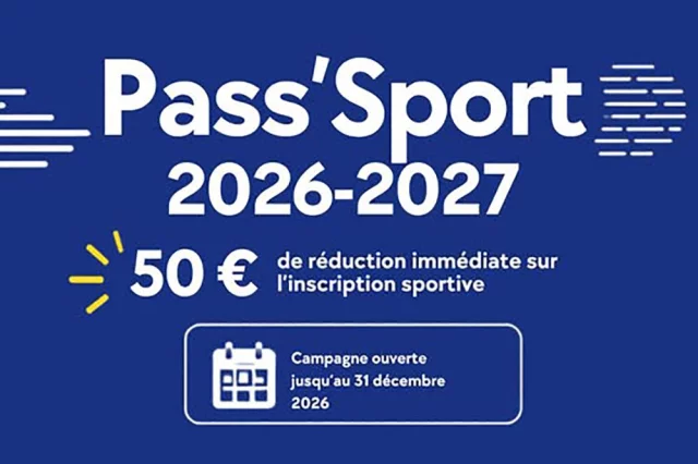 Le Pass’Sport reconduit pour la rentrée 2026 pour les jeunes de 6 à 17 ans ! 